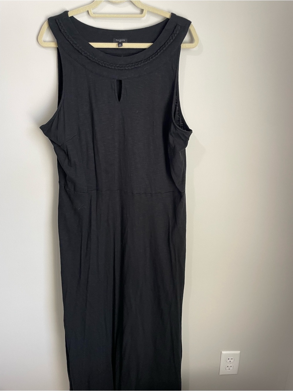 Talbots Black Sleeveless Maxi with Keyhole Neckline